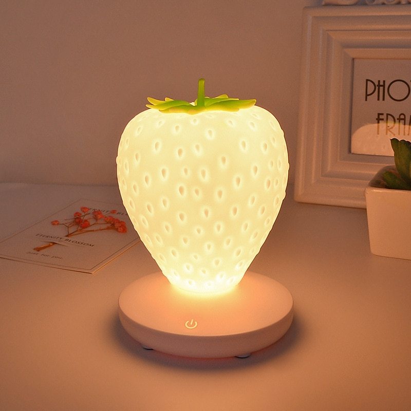Strawberry Night Light- USB Rechargeable, Soft LED Glow