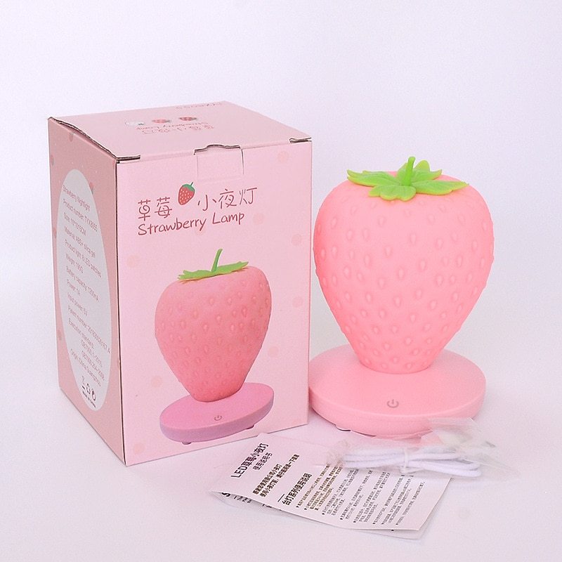 Strawberry Night Light- USB Rechargeable, Soft LED Glow