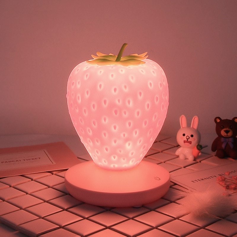 Strawberry Night Light- USB Rechargeable, Soft LED Glow