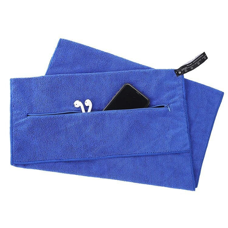 FlexTowel – Sport Gym Towel with Compact Zipper Pocket