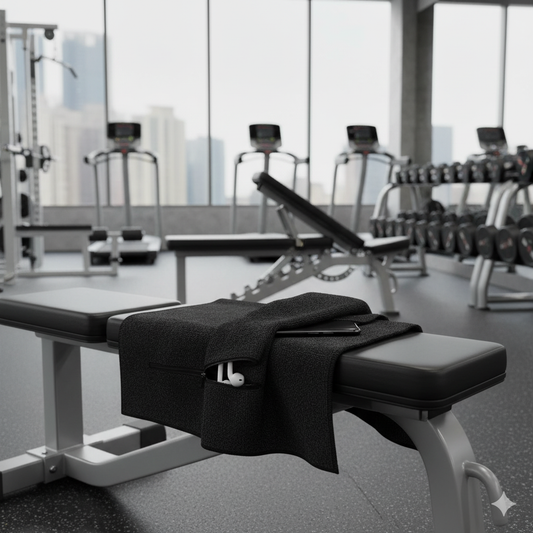 FlexTowel – Sport Gym Towel with Compact Zipper Pocket
